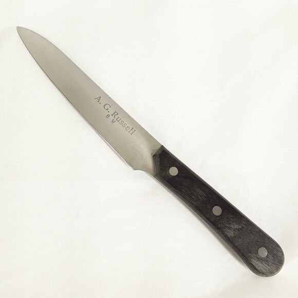 A. G. Russell Utility Knife/Chef 8W, 6" Fixed Blade, Full Tang w/ Wood H., Japan - Picture 1 of 8